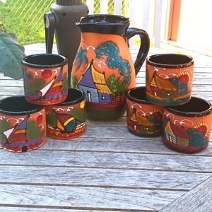 PUERTO PLATA HAND PAINTED POTTERY DRINKWARE
